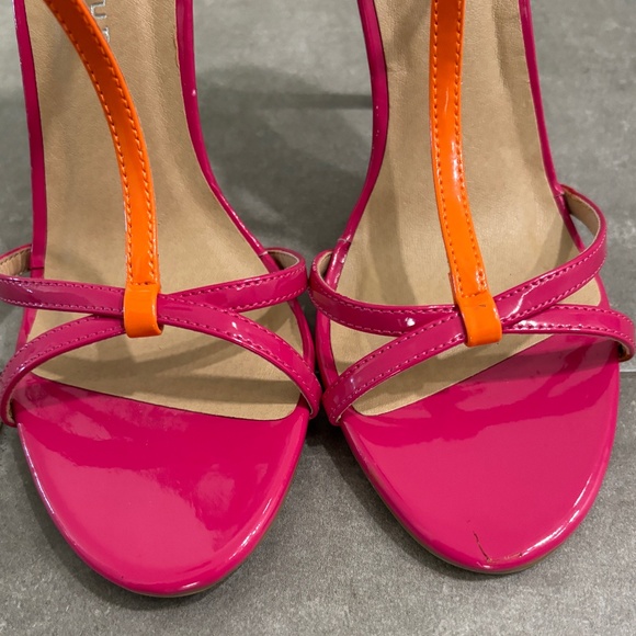 Chinese Laundry Strappy High Heel Sandals - Fuchsia & Orange Size 8.5 - Picture 5 of 12
